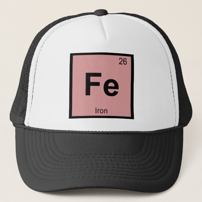 Boné Fe - Elemento Símbolo Periódico de Mesa da Química (Frente)