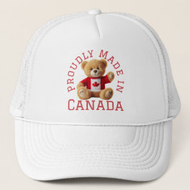 Boné Feita com orgulho no Canadá com Urso de Teddy