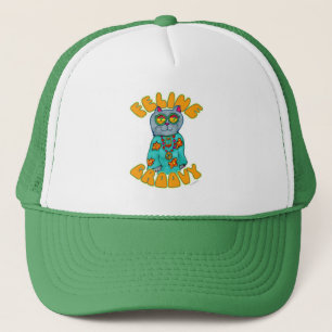 Boné Feline Groovy Hippie Cat Art Slogan