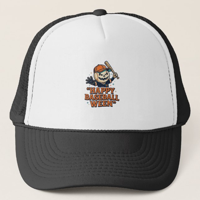 Boné Feliz Beisebol Ween Vintage Halloween Beisebol Des (Frente)