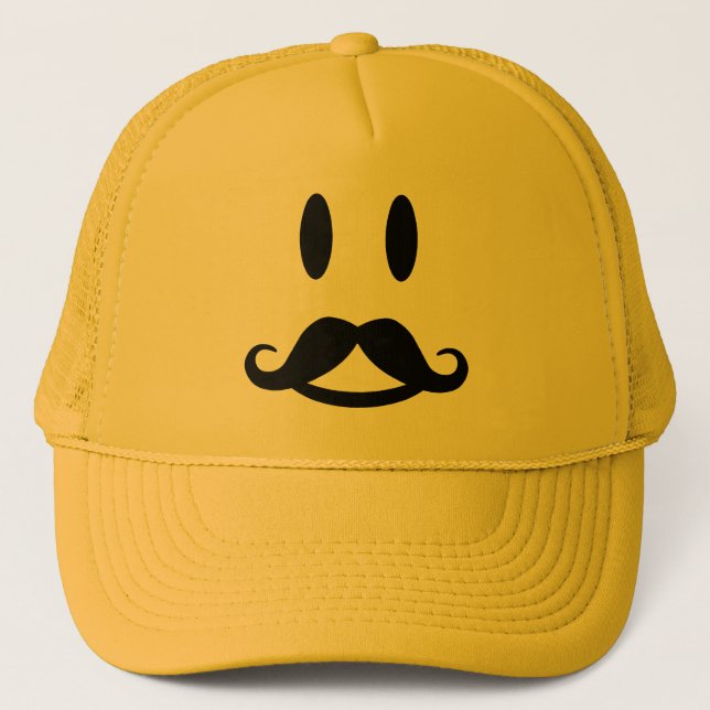 Boné Feliz chapéu de bigode - escolha a cor (Frente)