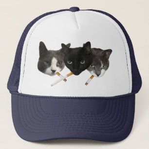 Boné Feliz Cigarro Fumando Gatos