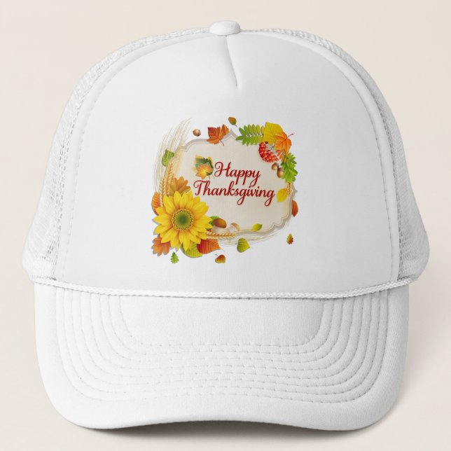 Boné Feliz Dia de Ação de Graças 13 Chapéu (Frente)