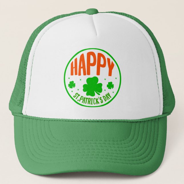 Boné Feliz Dia de São Patrício Círculo Design (Frente)
