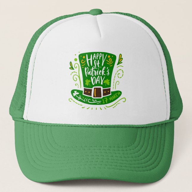 Boné Feliz Dia de São Patrício Leprechaun Hat (Frente)