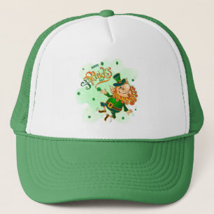 Boné Feliz Dia de São Patrício Leprechaun Trucker Hat