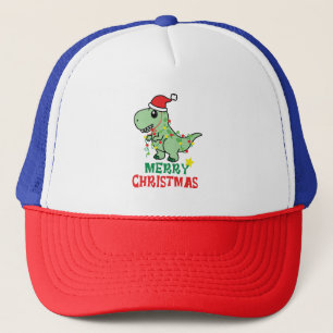 Boné feliz dinossauro de natal