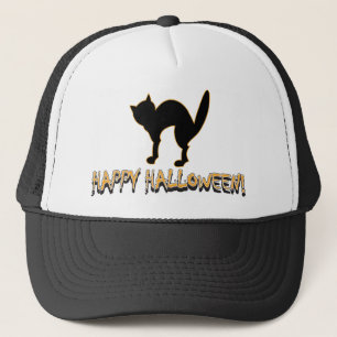 Boné Feliz Gato Negro de Halloween