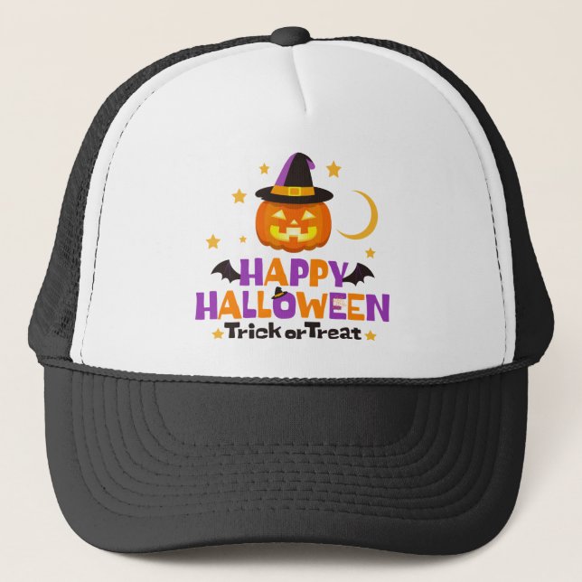 Boné Feliz Halloween Trick-or-Treat Cute (Frente)