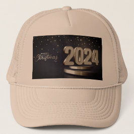 Boné Feliz Natal 2024 Estampado Humor Festivo Caqui
