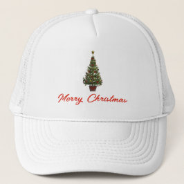 Boné Feliz Natal. Árvore de Natal