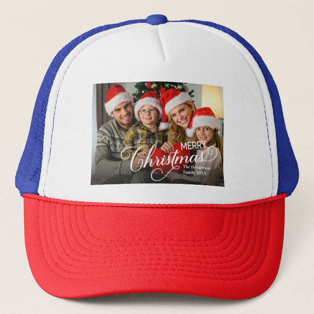 Boné Feliz Natal Foto Personalizada Simples (Frente)