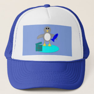 Boné Feliz Natal Pesca Pinguim Hat