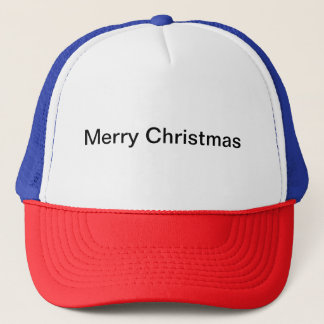 Boné Feliz Natal Texto Nome Vermelho/Branco/Azul-Gorra