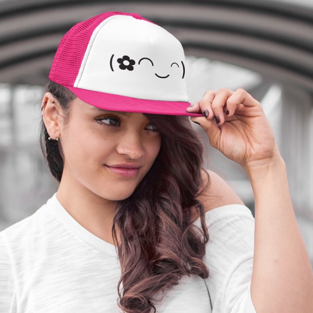 Boné Feliz Sorriso de Flor Emoticon (Criador carregado)