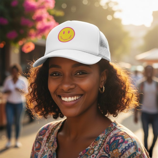 Boné Feliz Trucker Hat (Criador carregado)