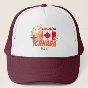 Boné Feriado De Bandeira E Urso Grizzly No Canadá