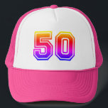 Boné Festa de aniversário Colorida 50ª<br><div class="desc">Boné de basebol de Festa de aniversário 50 para alguém que ensina a marca do meio século</div>