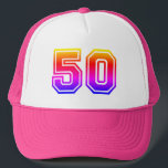 Boné Festa de aniversário Colorida 50ª<br><div class="desc">Boné de basebol de Festa de aniversário 50 para alguém que ensina a marca do meio século</div>