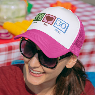 Boné Festa de aniversário de 30 anos da Paz e Amor