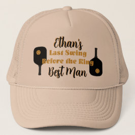 Boné Festa de Despedida de Solteiro de Pickleball Preto