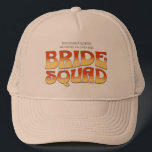Boné Festa de solteira Vintage Bride Squad Bridesmaid<br><div class="desc">Faça um salto na sua próxima festa de solteira com esta incrível mercadoria personalizada de festa de solteira retrorada. Quer estejas a celebrar uma viagem de praia, férias de raparigas, ou feriado de melhores amigos, esta mercadoria de festa de solteira de rancho personalizada é o complemento perfeito para a tua...</div>