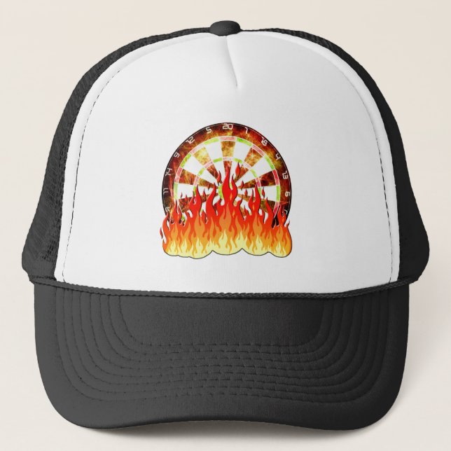 Boné Fiery Dartboard Flames Art Design (Frente)