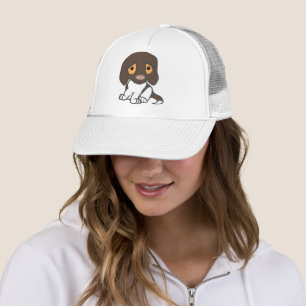 Boné fígado de ponteiro curto alemão e desenho branco