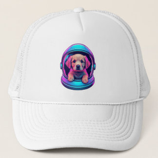 Boné Filhote de Retriever Dourado Astronauta Fofo