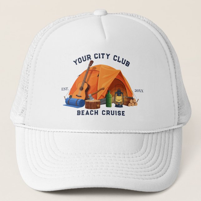 Boné Fim de Semana de Acampamento Simples e Moderno par (Frente)