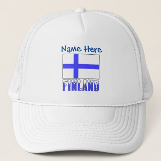 Boné Finland and Finnish Flag Personalized  Trucker Hat