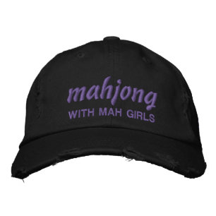 Boné Fios Roxos Mahjong Personalizado com Mah Girls