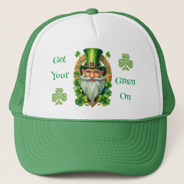 Boné Fique Verde como um Duende no Dia de São Patrício (Frente)