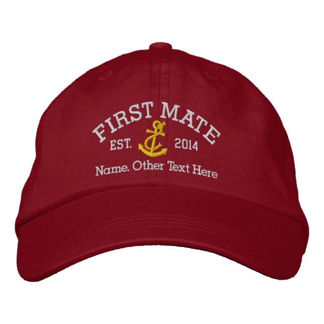 Boné First Mate With Anchor Personalized (Frente)