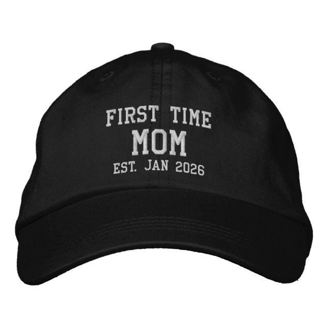 Boné First Time Mom Custom Embroidered Hat (Frente)