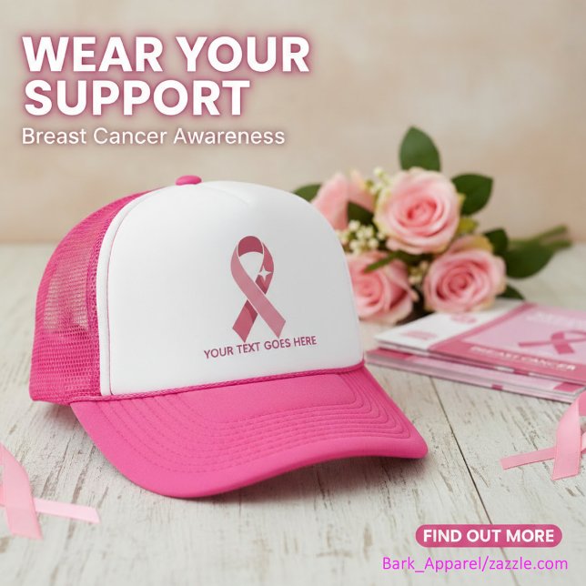 Boné Fita Rosa Personalizada de Consciência do Cancer d (Criador carregado)