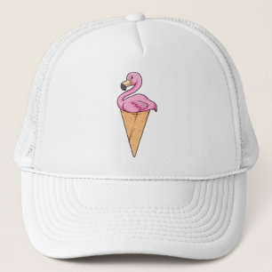 Boné Flamingo com Waffle de Sorvete