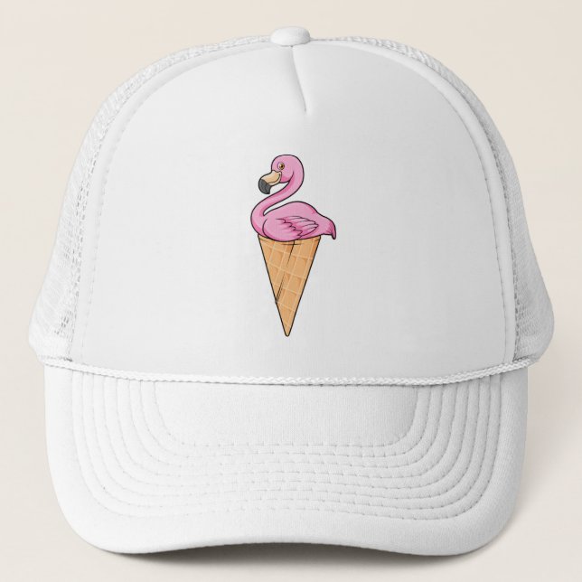 Boné Flamingo com Waffle de Sorvete (Frente)