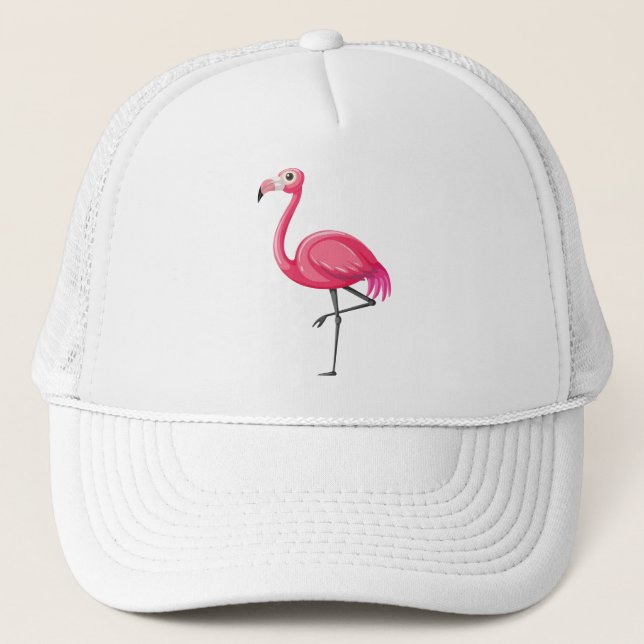 Boné Flamingo Rosa em Estilo Cartoon (Frente)