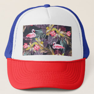 Boné Flamingo Tropical: Padrão sem costura de verão