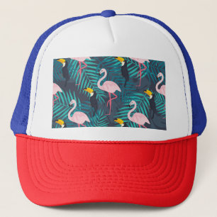 Boné Flamingo, tucano: padrão das folhas tropicais