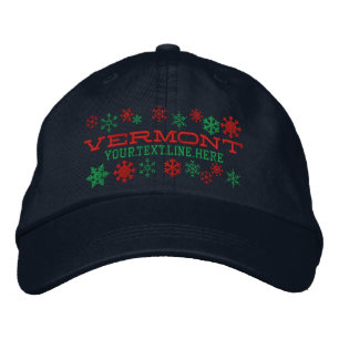 Boné Flocos de neve personalizados Vermont Winter