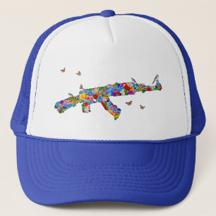 Boné Flor AK47 com aves e borboletas