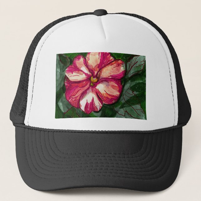 Boné Flor cor-de-rosa (Frente)