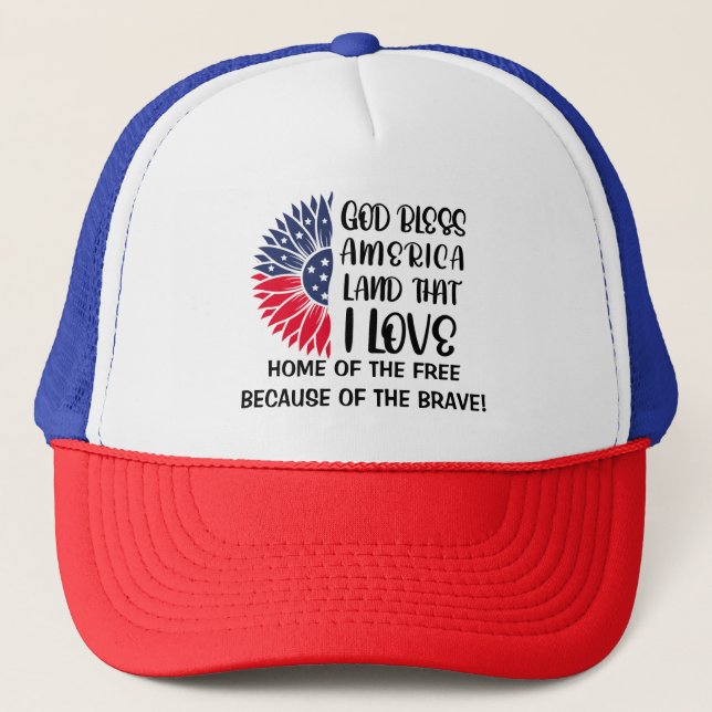 Boné Flor de Bandeira Americana com Bênção Sensível (Frente)