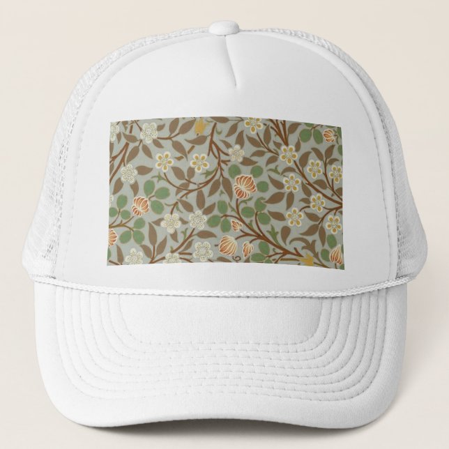 Boné Flor de Botânica Trevo de William Morris (Frente)