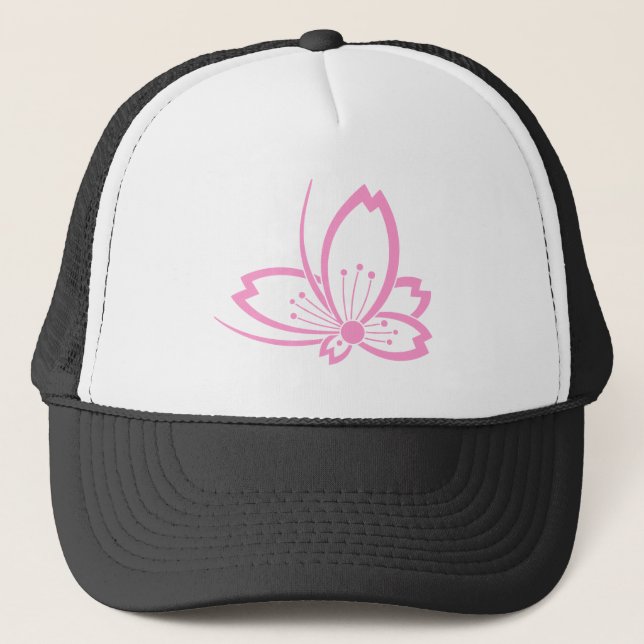 Boné Flor de cereja com forma de borboleta (Frente)
