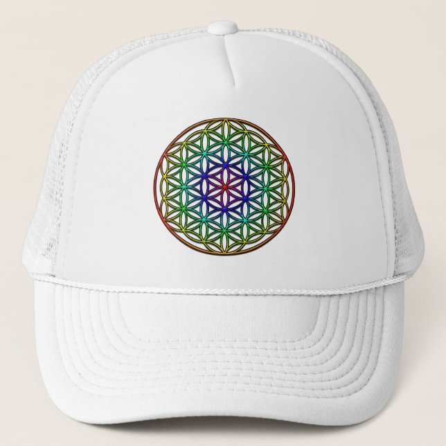 Boné Flor do símbolo sagrado da geometria da vida (Frente)