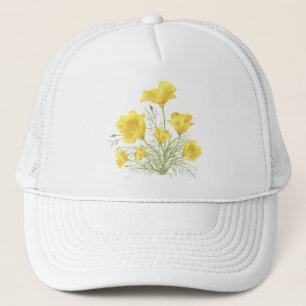 Boné Flor original da papoila de Califórnia da aguarel