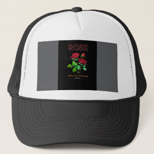 Boné Floral de Baseball rosa vermelha - Acredite e